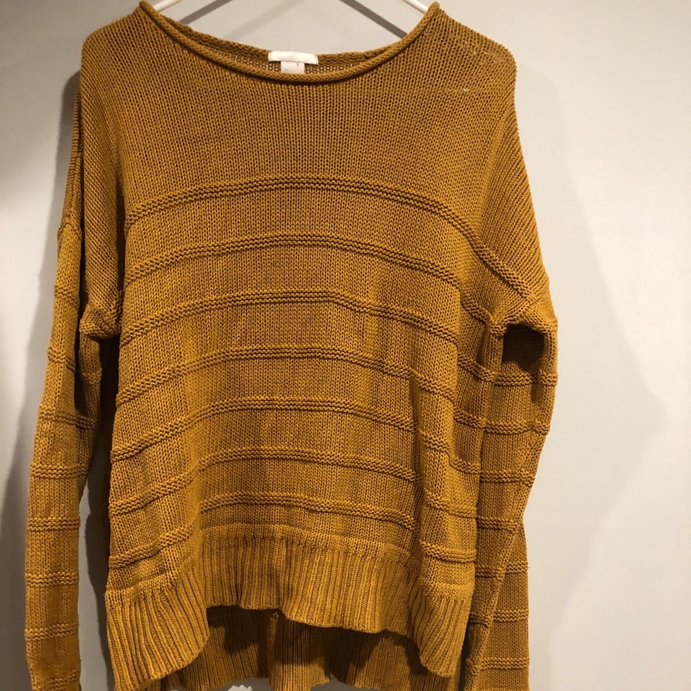L: Chunky High/Low Yellow H&M sweater!